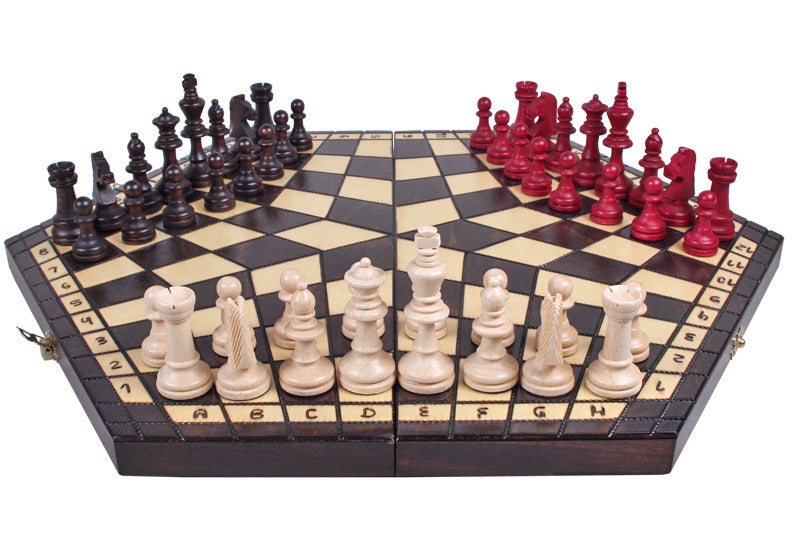 Ajedrez para tres jugadores - grande (tablero hexagonal de 26 cm de lado) - Ajedrez para tres jugadores - grande (tablero hexagonal de 26 cm de lado)