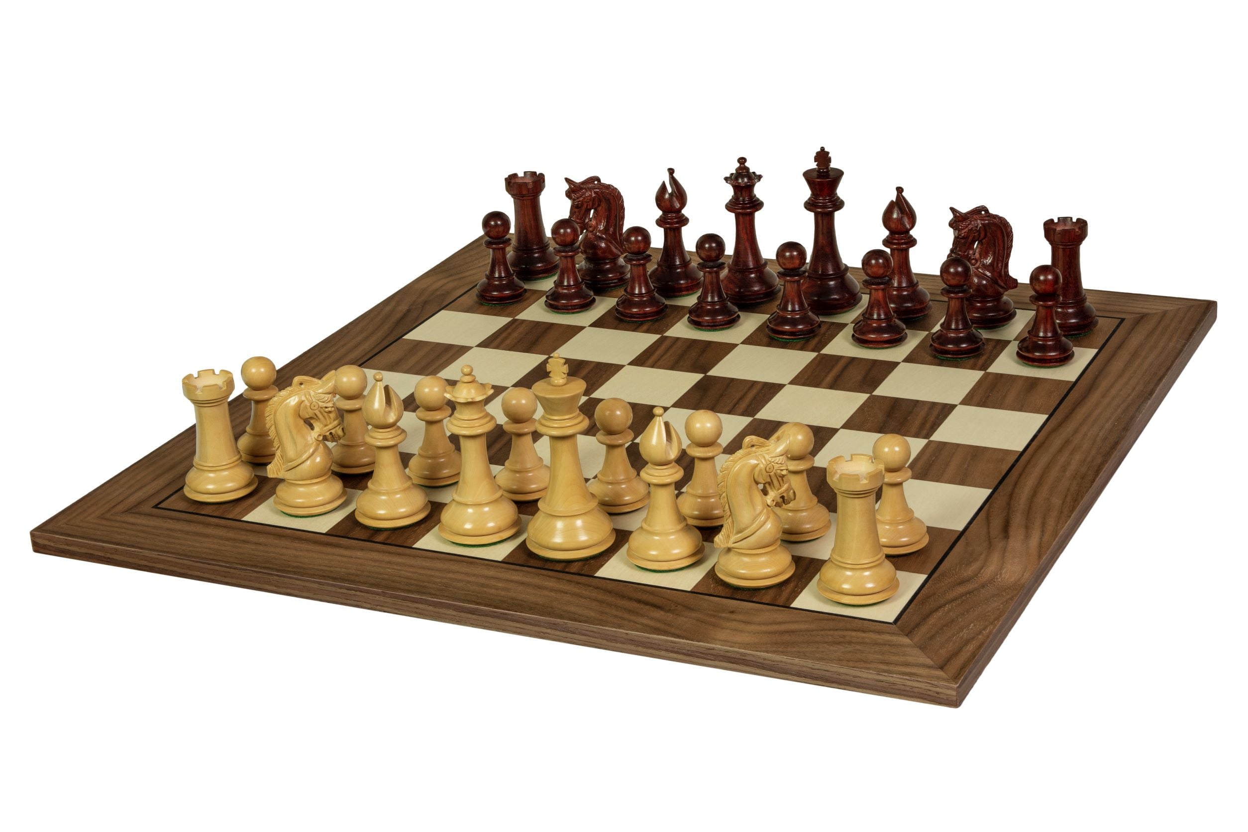 Tablero de ajedrez nº 5+ con marco negro (sin descripción) nogal/arce (marquetería) - Exclusivo - f510703988d41e288280b5bd24964fa3