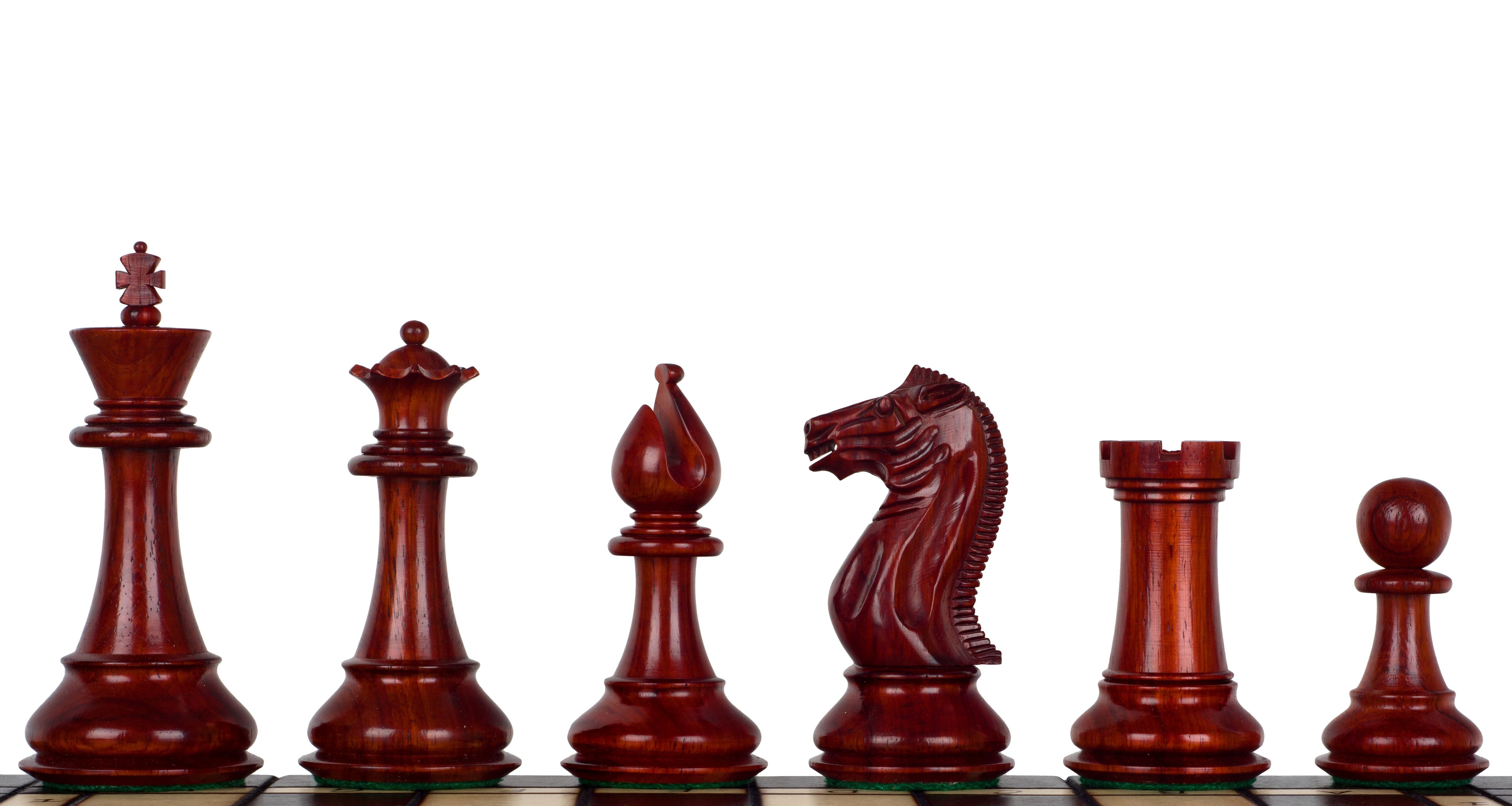 Pershing 4.25" piezas de ajedrez de madera roja - Pershing 4.25" piezas de ajedrez de madera roja
