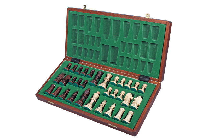 Juego de ajedrez de madera para torneos Madrid n.º 4 (42 x 42 cm), quemado y lastrado con metal - Juego de ajedrez de madera para torneos Madrid n.º 4 (42 x 42 cm), quemado y lastrado con metal