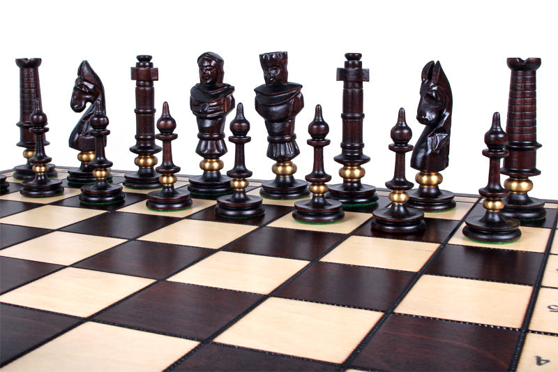 Juego de ajedrez exclusivo «ROYAL LUX» (62 x 61,5 cm) - madera y latón - Juego de ajedrez exclusivo «ROYAL LUX» (62 x 61,5 cm) - madera y latón