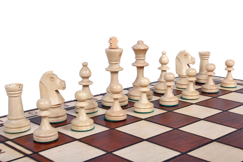 Juego de ajedrez de madera para torneos Madrid n.º 4 (42 x 42 cm), quemado y lastrado con metal - Juego de ajedrez de madera para torneos Madrid n.º 4 (42 x 42 cm), quemado y lastrado con metal