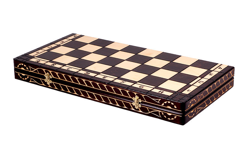 AJEDREZ DE MADERA DE GRANDES DIMENSIONES «CÉSAR» (59 x 59 cm) - tallado a mano - AJEDREZ DE MADERA DE GRANDES DIMENSIONES «CÉSAR» (59 x 59 cm) - tallado a mano