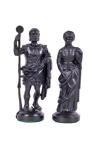 piezas de ajedrez inspiradas en el Imperio romano, en negro y dorado (rey de 98 mm) - piezas de ajedrez inspiradas en el Imperio romano, en negro y dorado (rey de 98 mm)