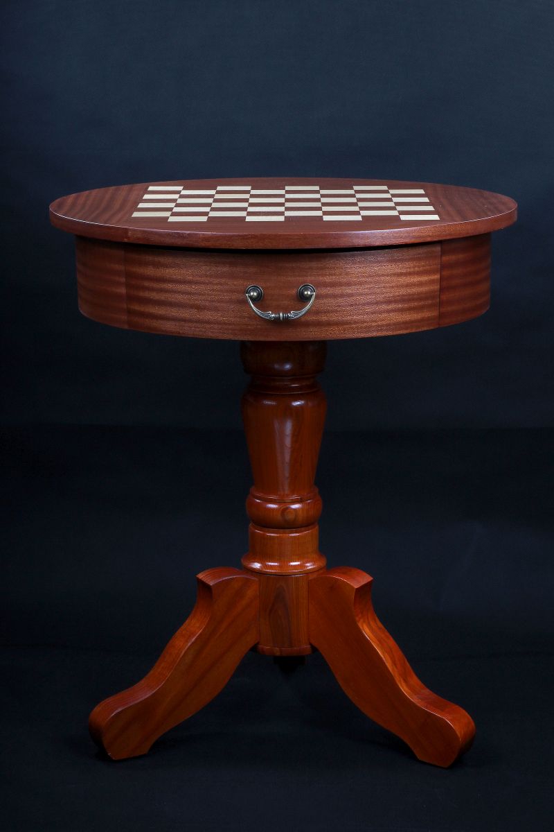 Chess table De Lux (without pieces)/ Round table / total height: 77 cm - b56874b1ad49d7969069666a46601068