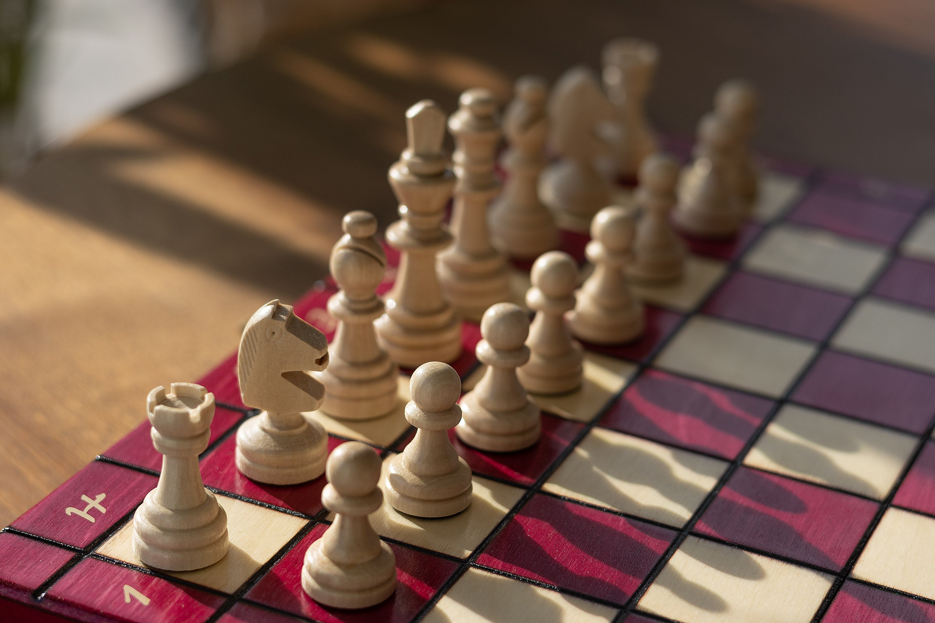 Juego de ajedrez magnético plegable de madera «Cerezo»: casillas de 30 mm, rey de 55 mm, posibilidad de grabado - Juego de ajedrez magnético plegable de madera «Cerezo»: casillas de 30 mm, rey de 55 mm, posibilidad de grabado