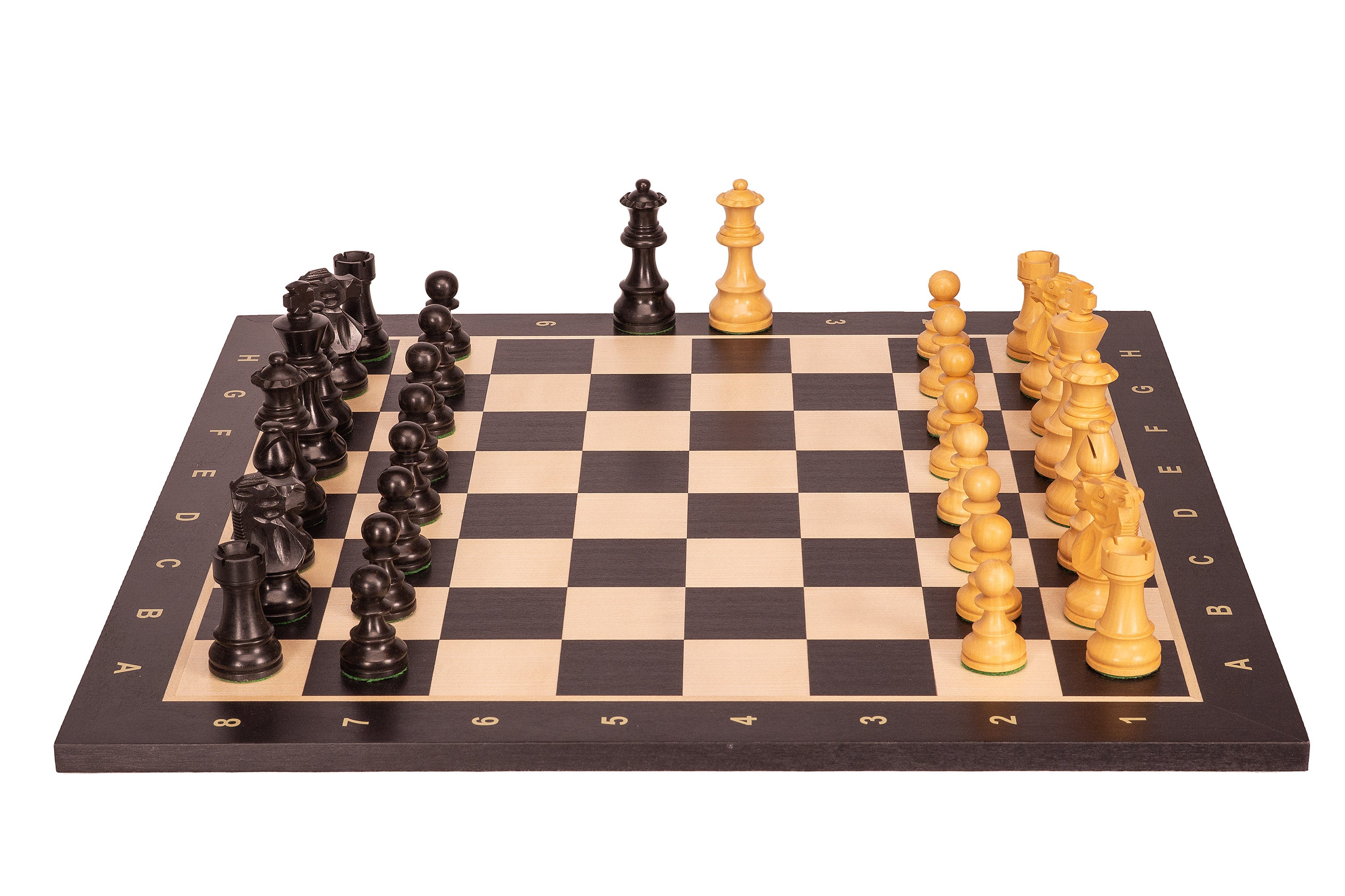 Tablero de Ajedrez Negro No5 + 3.5 Piezas francesas ebonizadas - Tablero de Ajedrez Negro No5 + 3.5 Piezas francesas ebonizadas