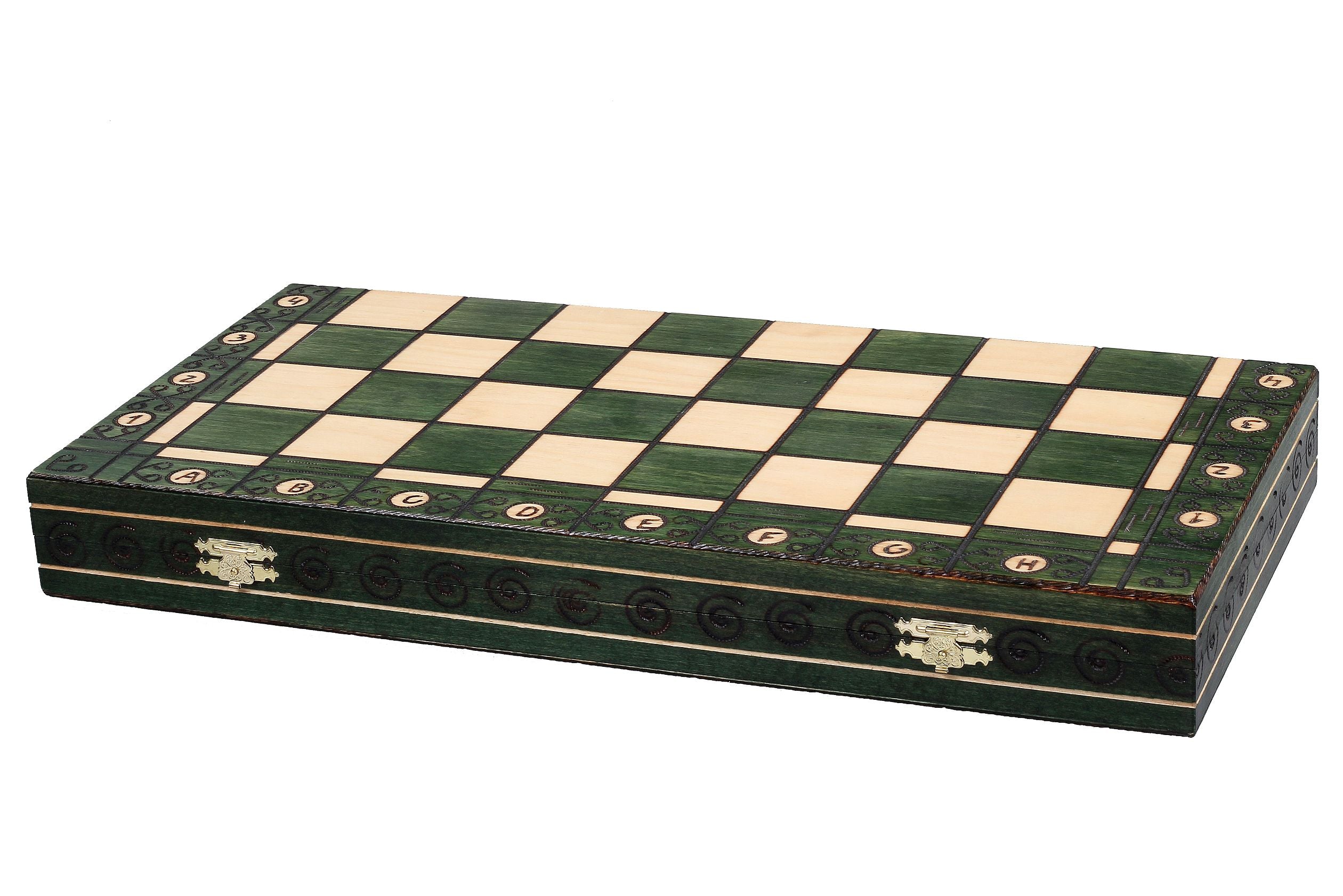 Ajedrez de lujo AMBASADOR - grande (54 x 54 cm), verde - Ajedrez de lujo AMBASADOR - grande (54 x 54 cm), verde