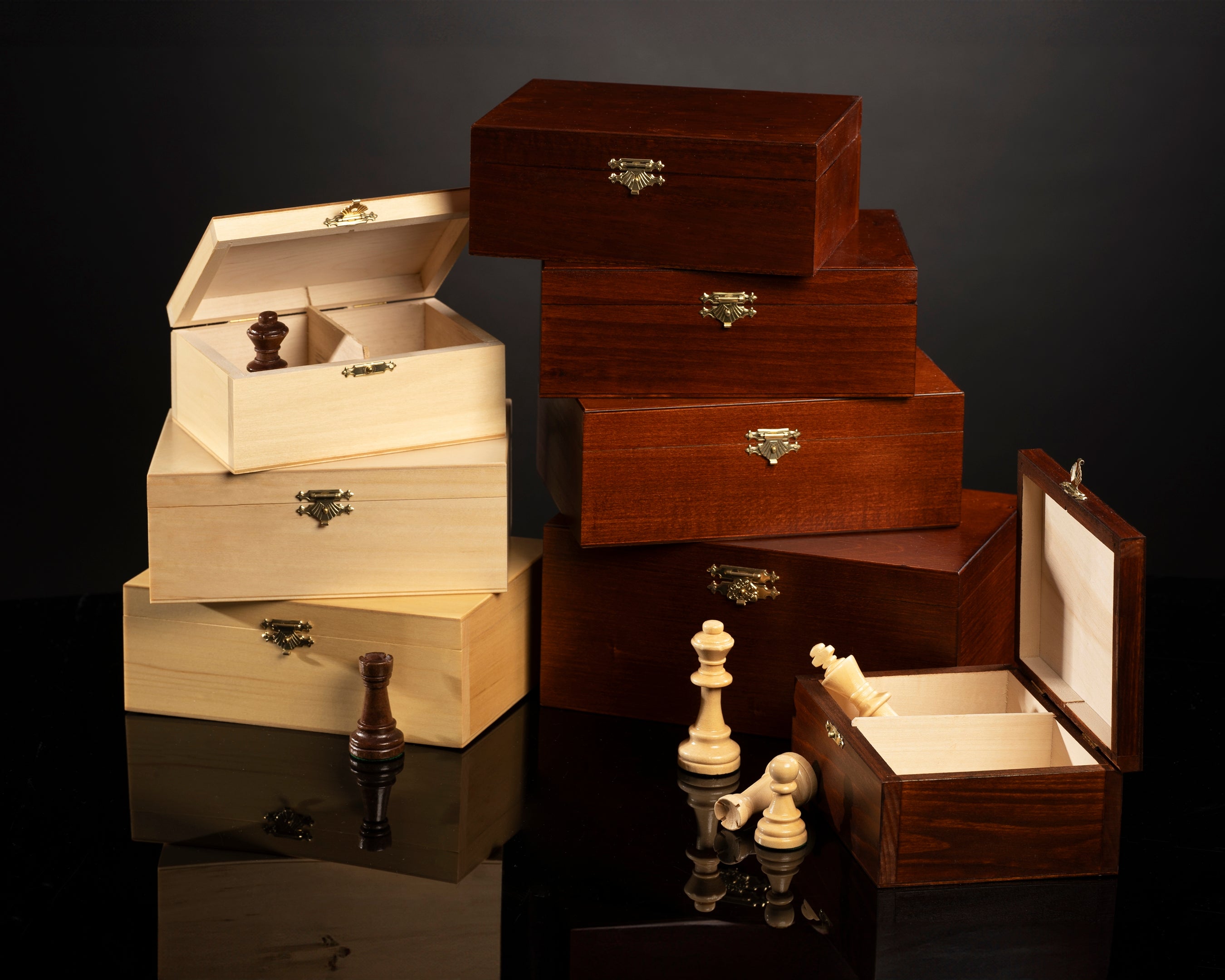 STAUNTON No 4 Caja de madera (oscura) - 10a83bde77f9a6e8521eb0f7a28d141a