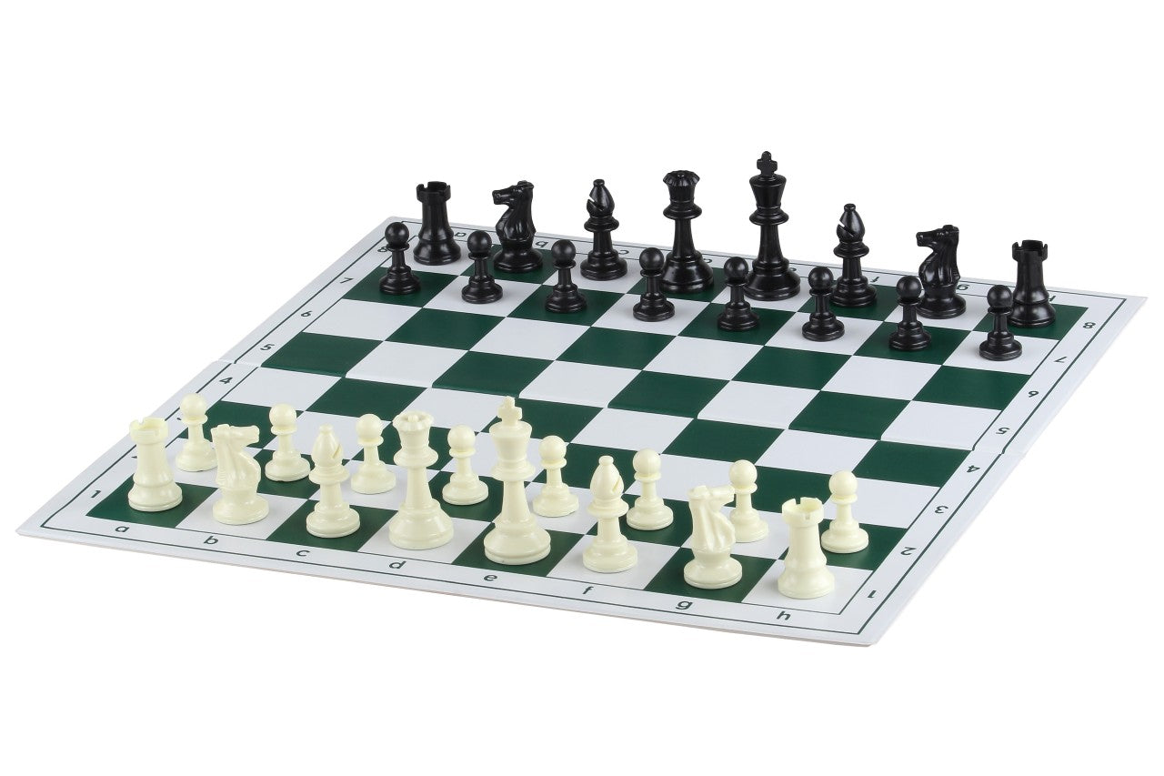 Tablero de ajedrez plegable de plástico n.º 6, blanco y verde - Tablero de ajedrez plegable de plástico n.º 6, blanco y verde