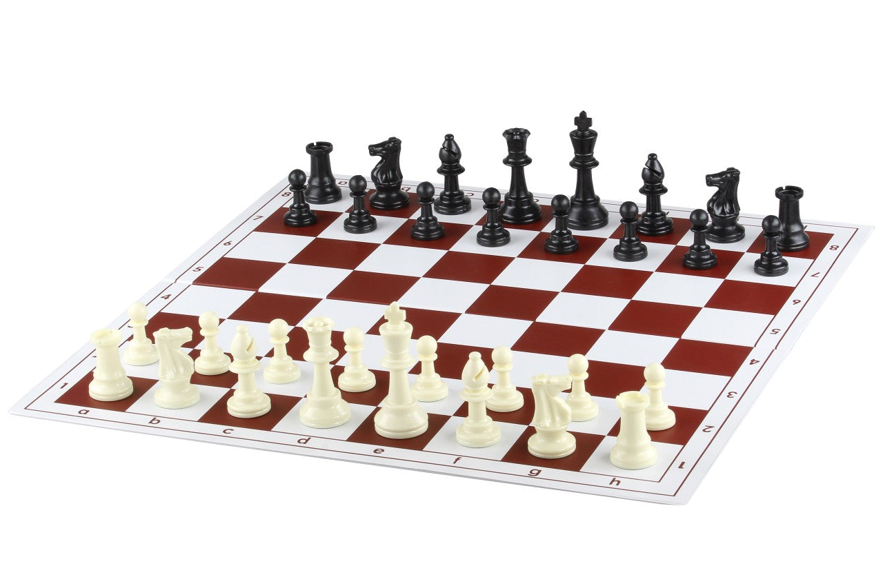 Tablero de ajedrez plegable de plástico 4+, blanco y rojo - Tablero de ajedrez plegable de plástico 4+, blanco y rojo