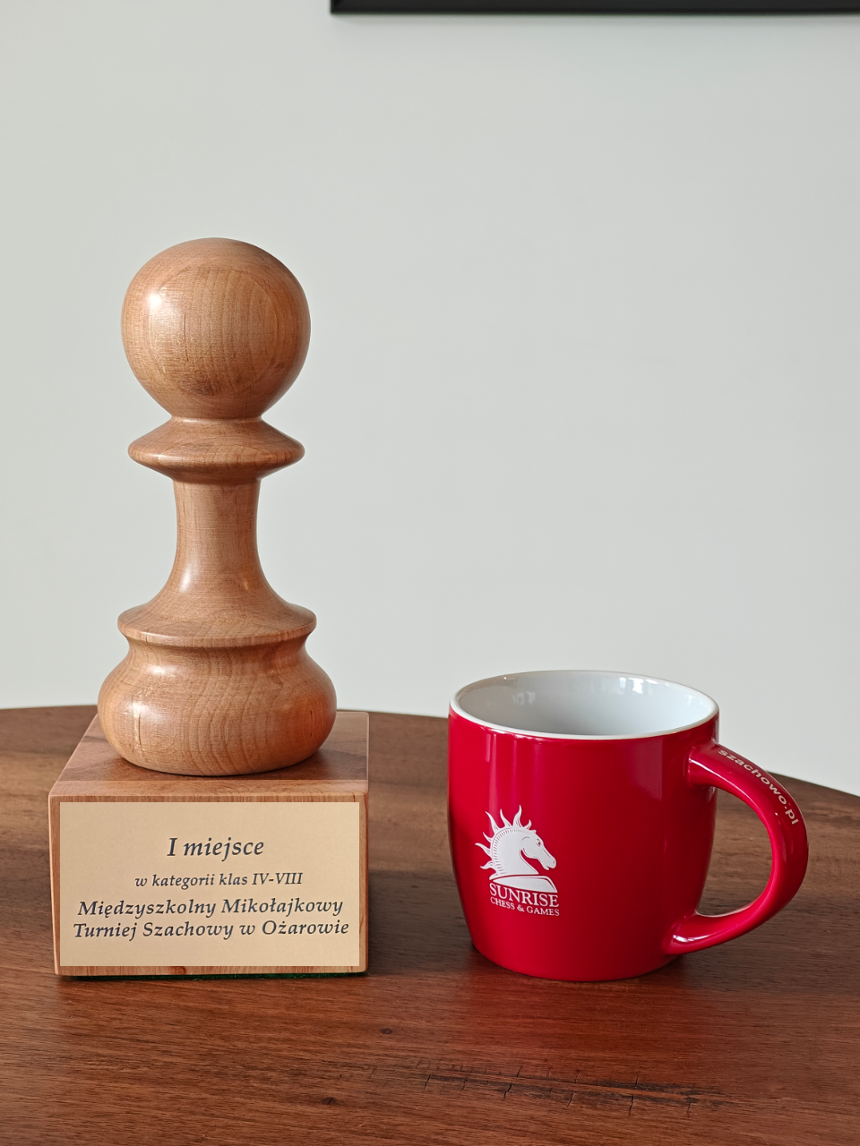 Copa de ajedrez de madera - Peón blanco - Copa de ajedrez de madera - Peón blanco