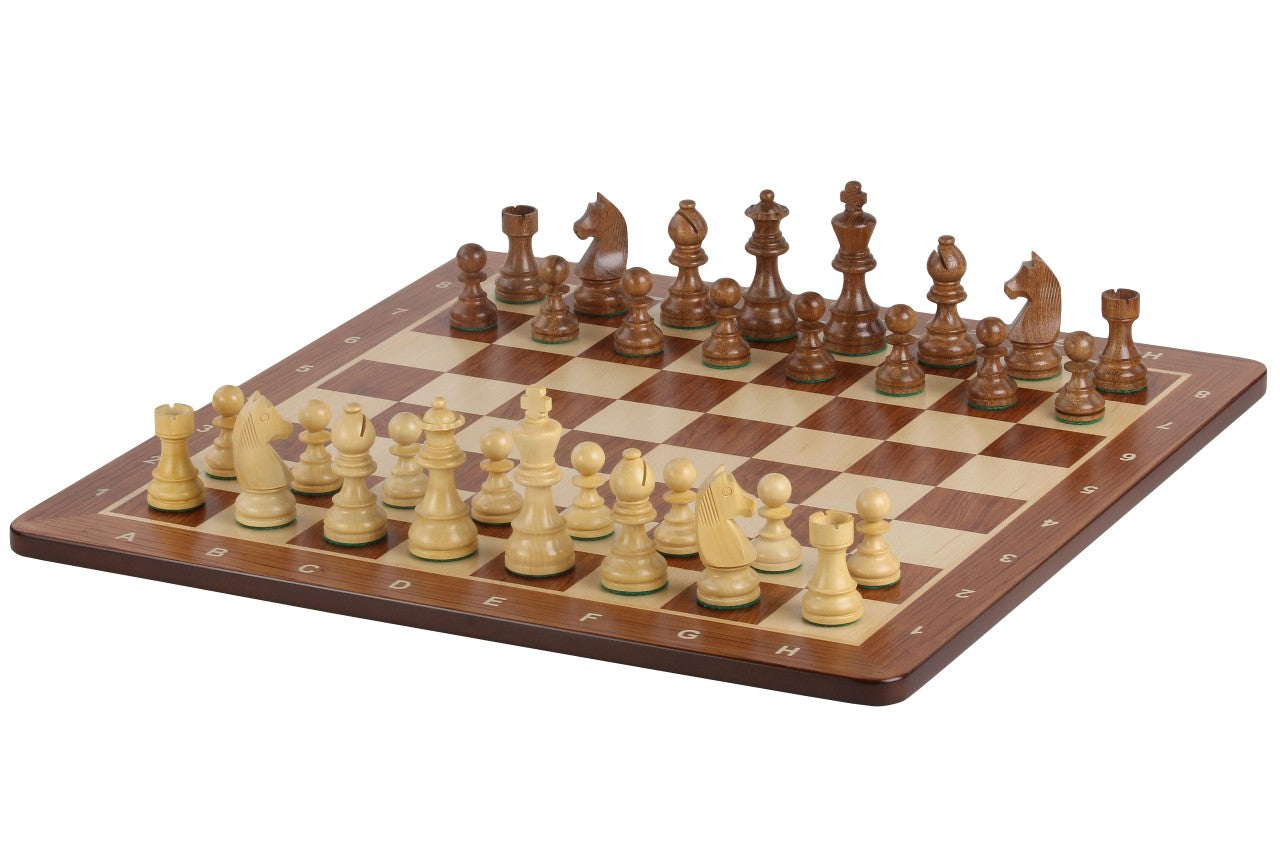 Juego de ajedrez de torneo nº 6 - tablero de 58 mm + piezas de German Knight 3,75" - Juego de ajedrez de torneo nº 6 - tablero de 58 mm + piezas de German Knight 3,75"