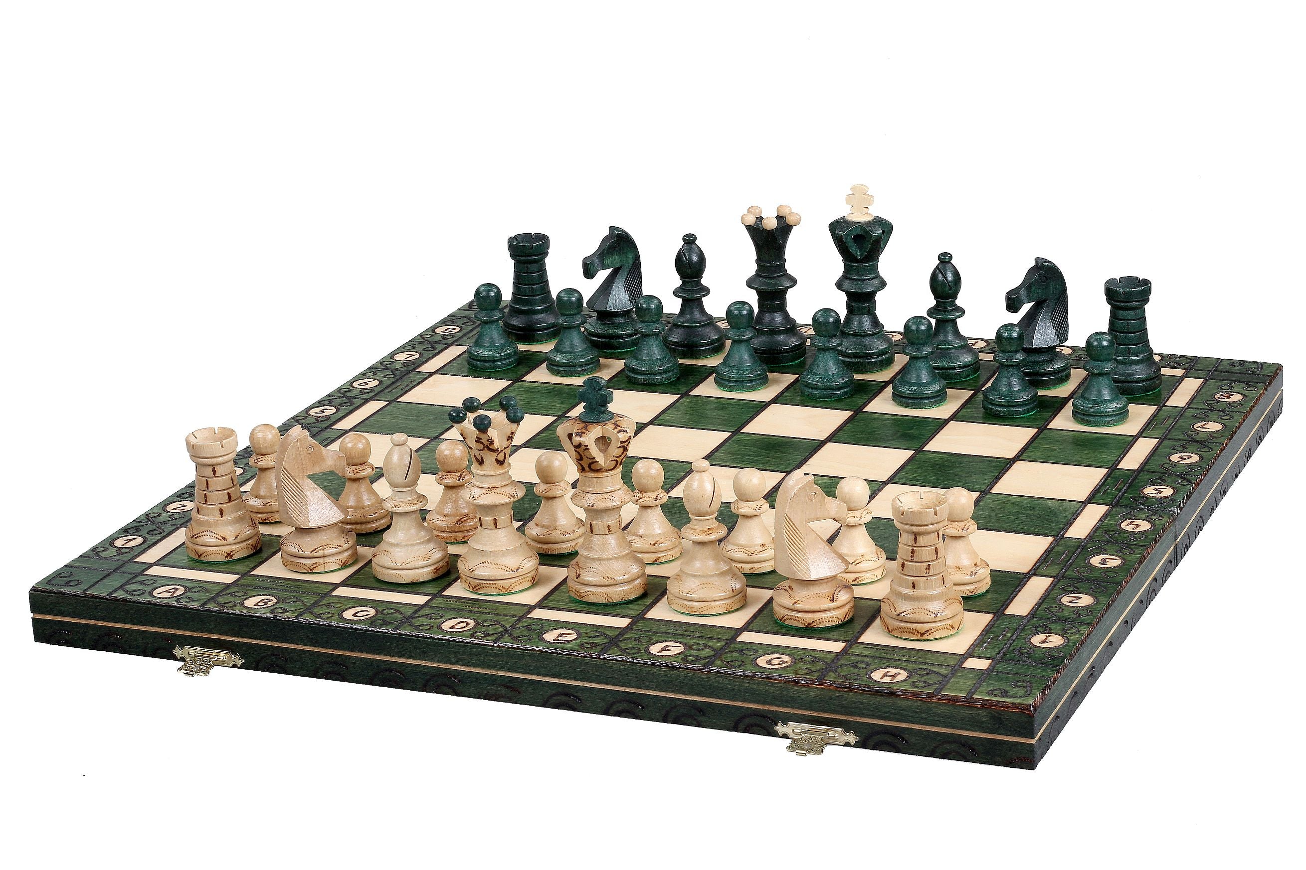 Ajedrez de lujo AMBASADOR - grande (54 x 54 cm), verde - Ajedrez de lujo AMBASADOR - grande (54 x 54 cm), verde