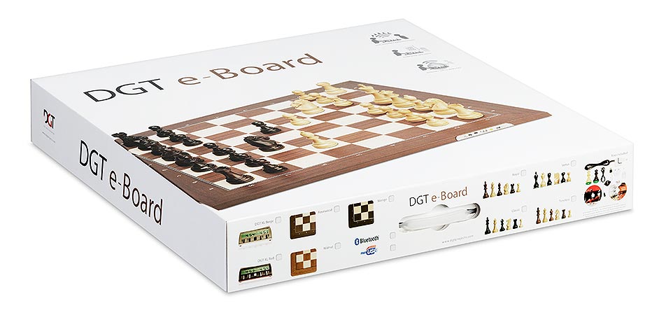 Tablero de ajedrez electrónico DGT USB, wengué/arce - Tablero de ajedrez electrónico DGT USB, wengué/arce