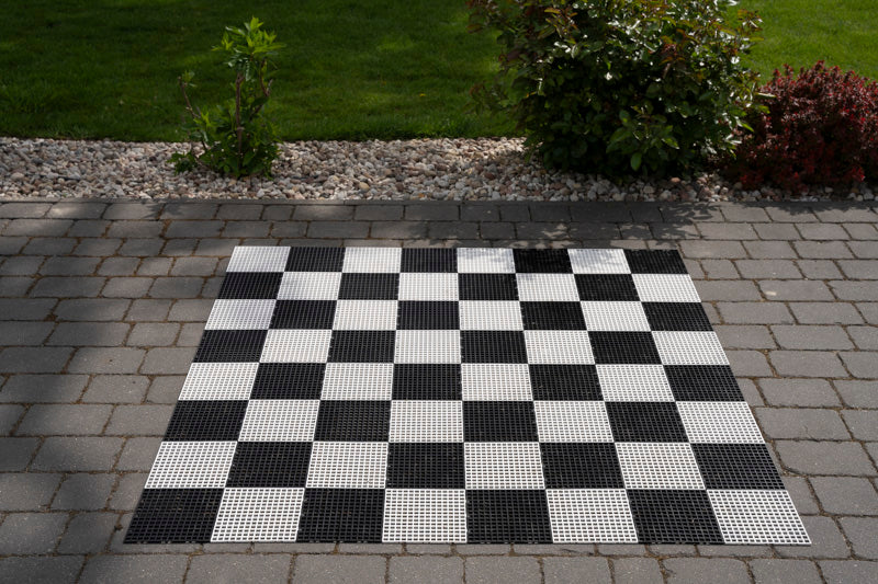 Tablero de ajedrez gigante mini de plástico para jugar al ajedrez y a las damas en el jardín y al aire libre (casillas de 17 x 17 cm) - Tablero de ajedrez gigante mini de plástico para jugar al ajedrez y a las damas en el jardín y al aire libre (casillas de 17 x 17 cm)