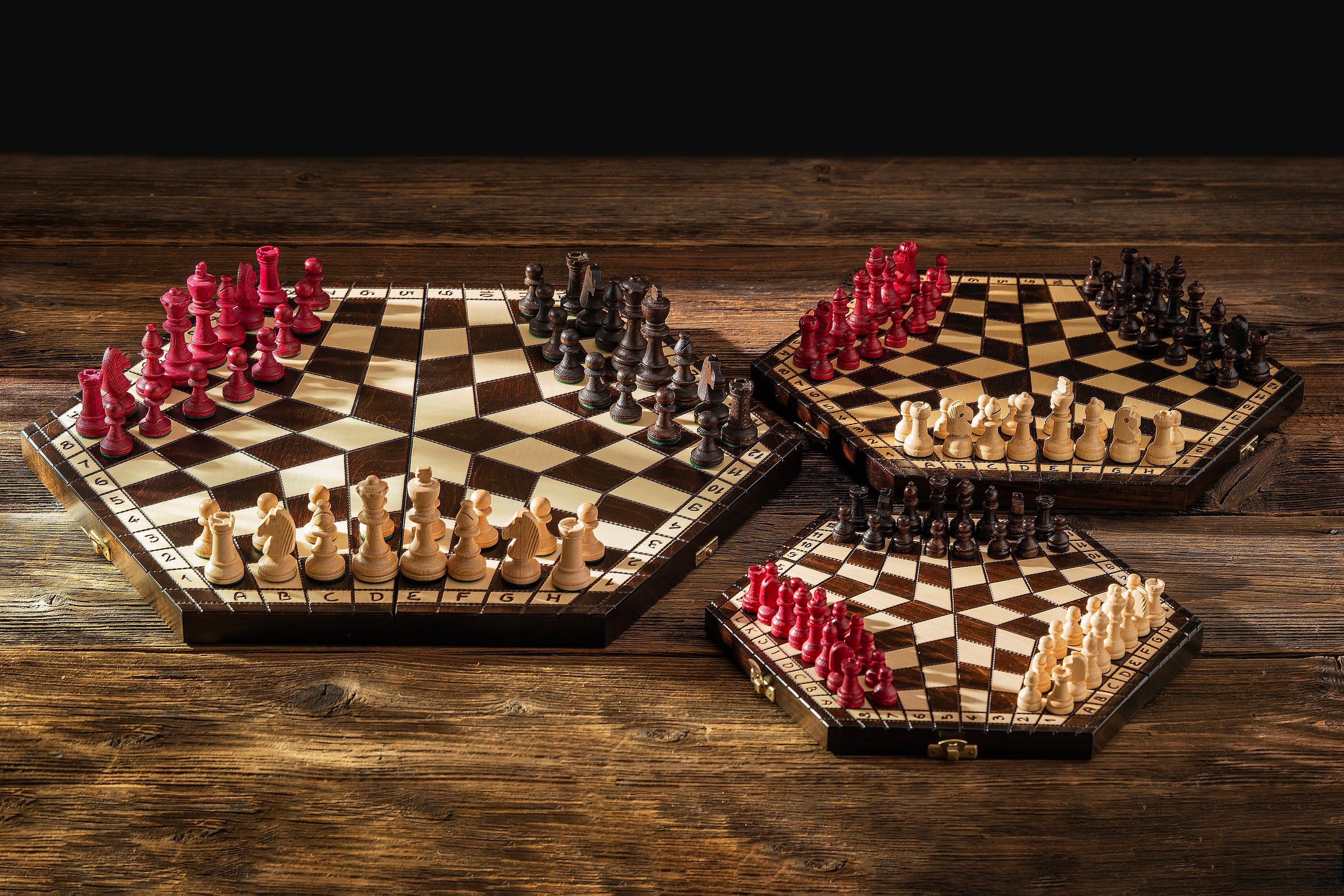 Ajedrez para tres jugadores - grande (tablero hexagonal de 26 cm de lado) - Ajedrez para tres jugadores - grande (tablero hexagonal de 26 cm de lado)
