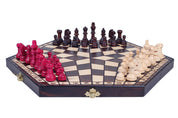 Ajedrez para tres jugadores - tamaño mediano (tablero hexagonal de 20 cm de lado)