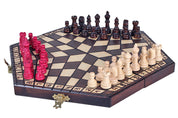 Ajedrez para tres jugadores - pequeño (tablero hexagonal de 16 cm de lado)