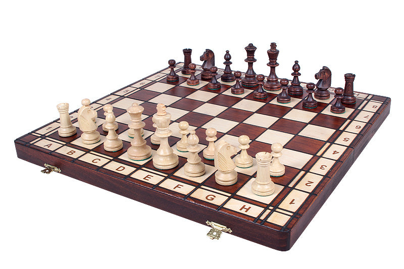 Juego de ajedrez de madera para torneos Madrid n.º 4 (42 x 42 cm), quemado y lastrado con metal - Juego de ajedrez de madera para torneos Madrid n.º 4 (42 x 42 cm), quemado y lastrado con metal