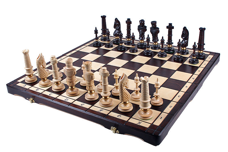 Juego de ajedrez exclusivo «ROYAL LUX» (62 x 61,5 cm) - madera y latón - Juego de ajedrez exclusivo «ROYAL LUX» (62 x 61,5 cm) - madera y latón