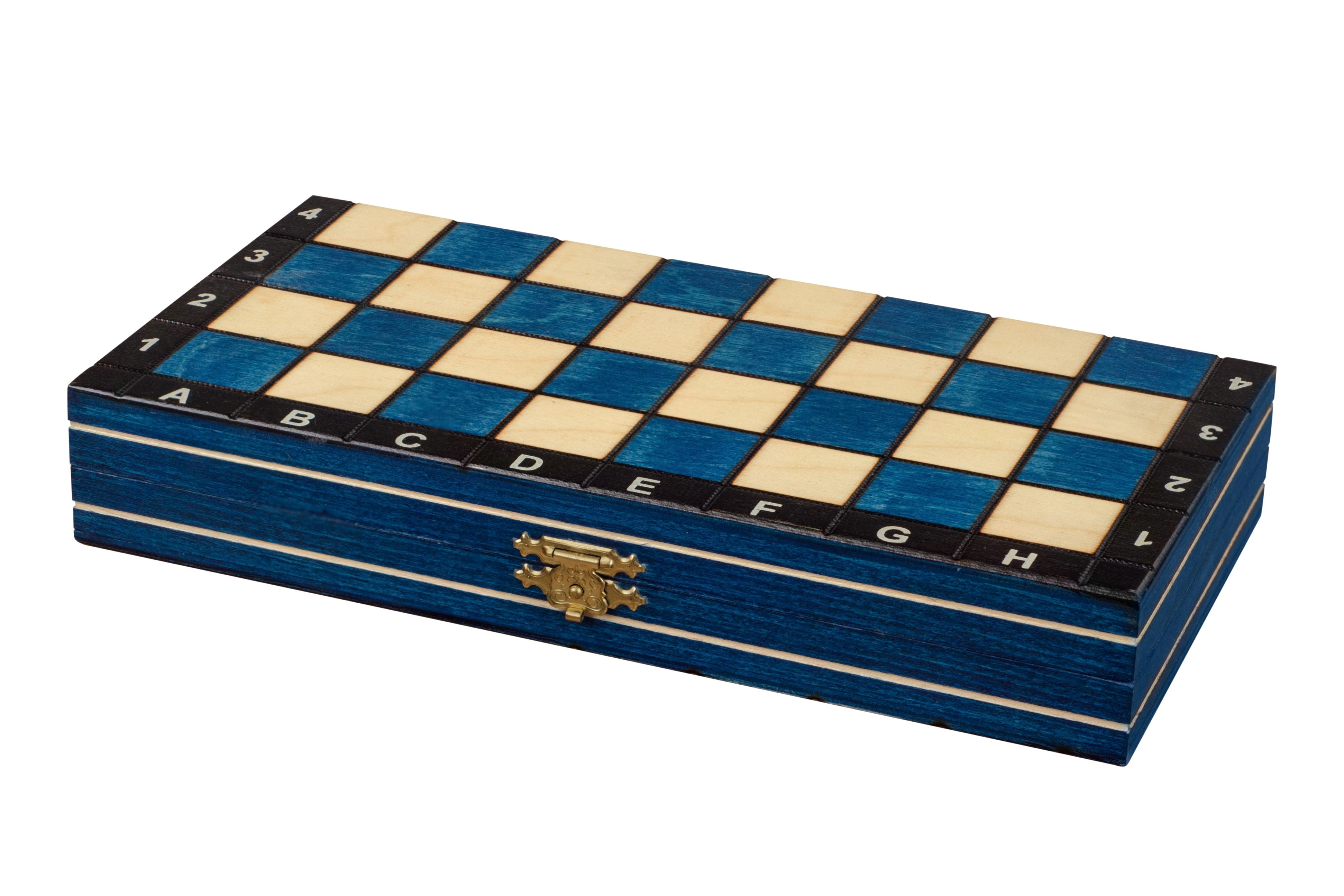 AJEDREZ MAGNÉTICO DE MADERA - AZUL - AJEDREZ MAGNÉTICO DE MADERA - AZUL