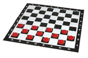 Pequeño juego de ajedrez y damas para exterior / jardín (rey 20 cm) - piezas + peones de damas + tablero de ajedrez