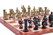 piezas de ajedrez inspiradas en el Imperio romano, en negro y dorado (rey de 98 mm)