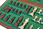Juego de ajedrez de madera para torneos Madrid n.º 4 (42 x 42 cm), quemado y lastrado con metal