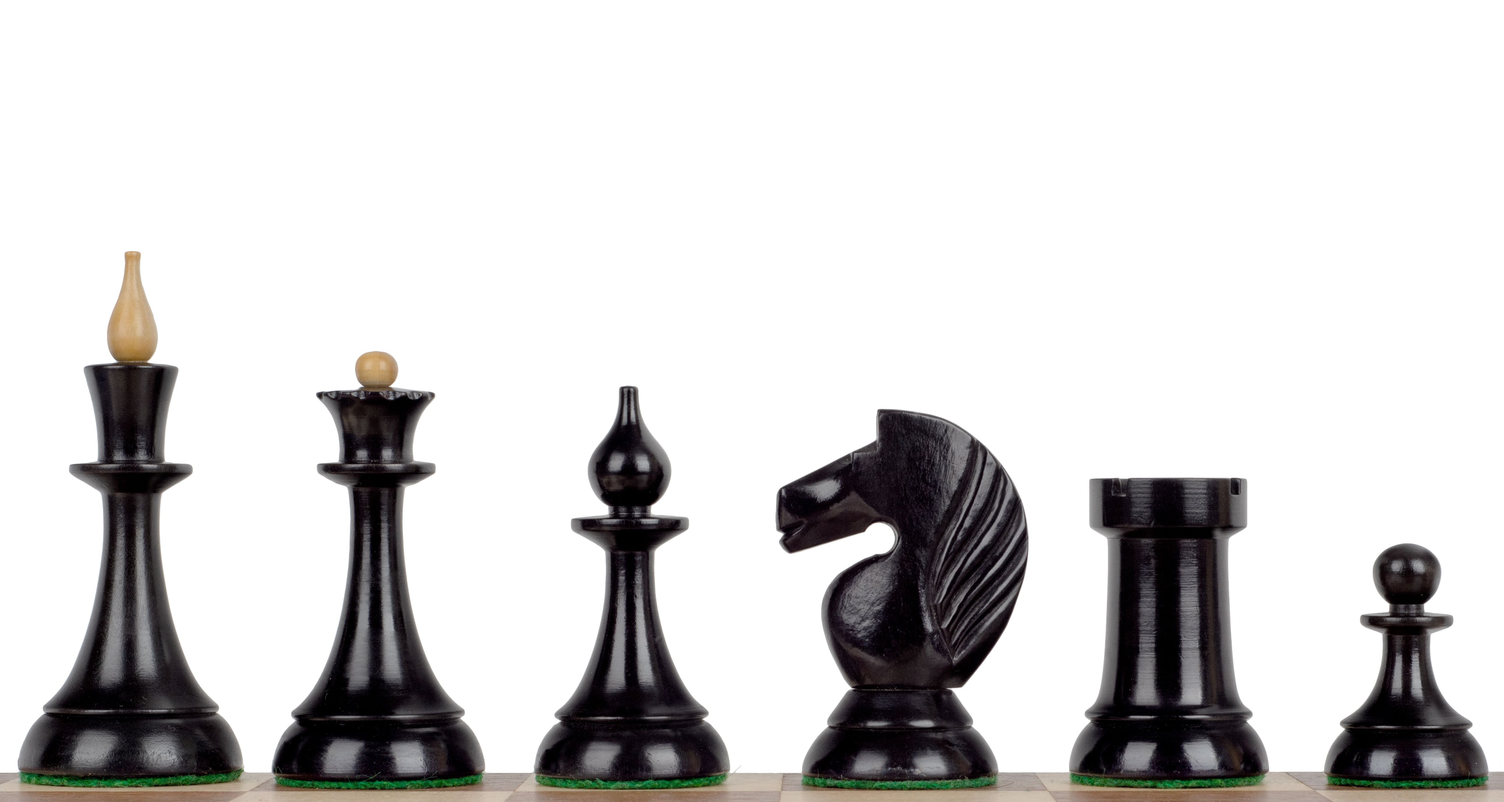 Figuras de ajedrez Gambito de Dama 1957 Boj de ébano 4 pulgadas - e0519f6f20244805a0223f071b902eca