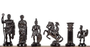 Piezas de ajedrez ROMAN doradas/marrones, metálicas/lastradas