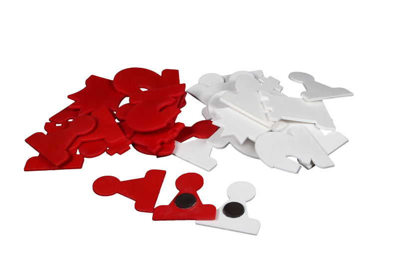 PIEZAS MAGNETICAS ( blanco / rojo) para tablero mural - bec688121070713be84d471129ccedae