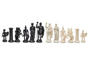 piezas de ajedrez inspiradas en el Imperio romano, en tonos crema y negro (rey de 98 mm)