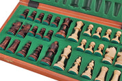 Juego de ajedrez de competición n.º 4 (42 x 42 cm) con incrustaciones: un precioso juego de ajedrez de madera tallada, ideal como regalo para niños y adultos
