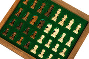 Juego de ajedrez MAGNÉTICO de 18 cm con tablero con incrustaciones y cajita para las piezas
