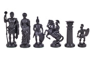 piezas de ajedrez inspiradas en el Imperio romano, en negro y dorado (rey de 98 mm)