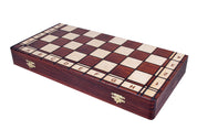 Juego de ajedrez de madera para torneos Madrid n.º 4 (42 x 42 cm), quemado y lastrado con metal
