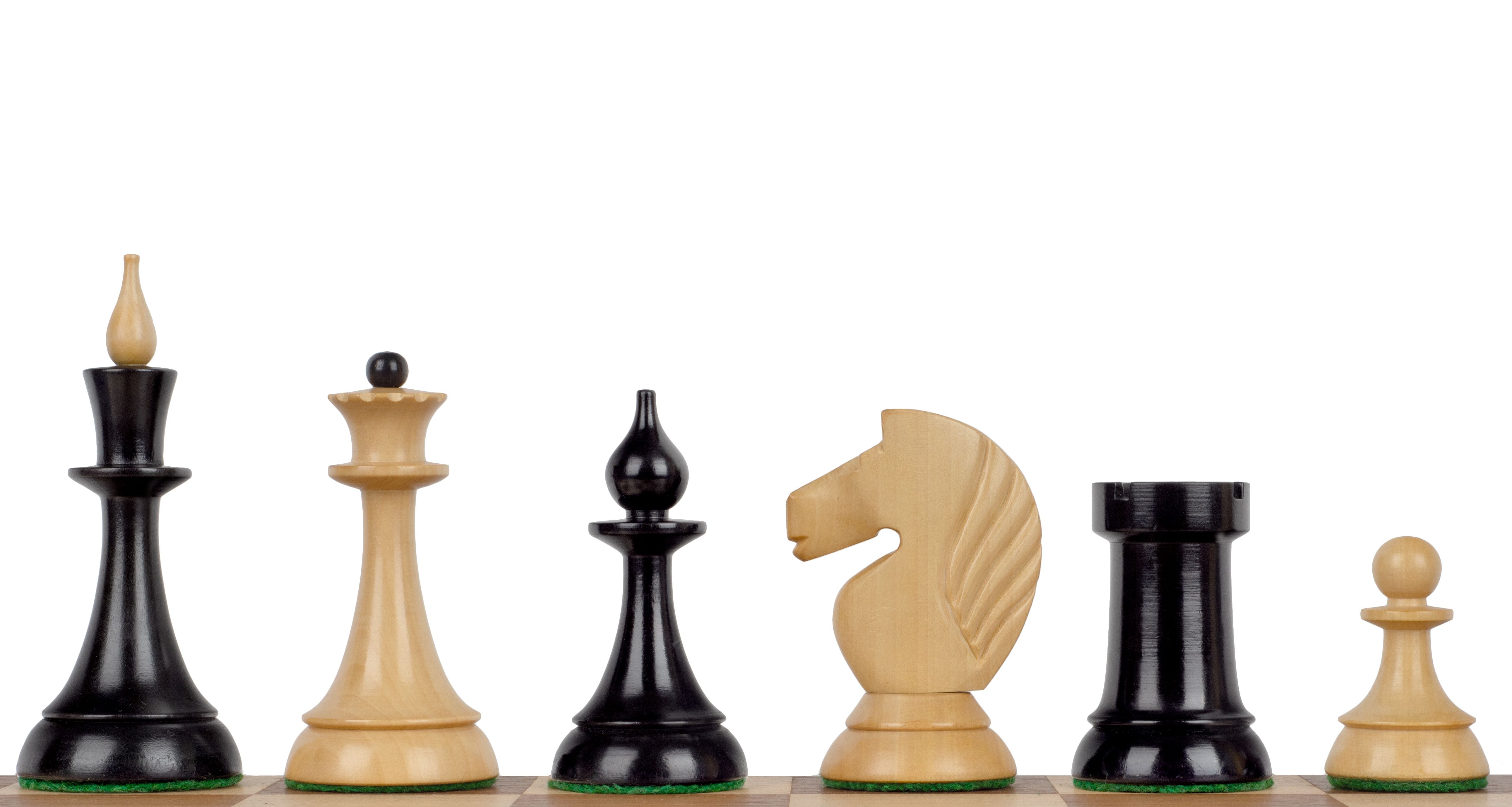 Fichas de ajedrez Queen's Gambit de 1957, de boj ebanizado, 3,75 pulgadas - Fichas de ajedrez Queen's Gambit de 1957, de boj ebanizado, 3,75 pulgadas