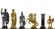 Piezas de ajedrez ROMAN doradas/marrones, metálicas/lastradas