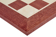 Tablero de ajedrez de sapeli nº 6 + piezas de acacia francesa de 3,75