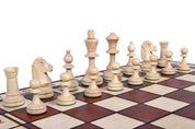Juego de ajedrez de madera para torneos Madrid n.º 4 (42 x 42 cm), quemado y lastrado con metal