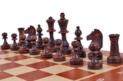 Juego de ajedrez de competición n.º 4 (42 x 42 cm) con incrustaciones: un precioso juego de ajedrez de madera tallada, ideal como regalo para niños y adultos