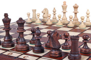 Juego de ajedrez de madera para torneos Madrid n.º 4 (42 x 42 cm), quemado y lastrado con metal