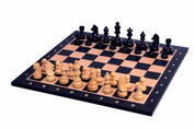 No6 Tablero de ajedrez negro+ 3.75" Piezas alemanas ebonizadas