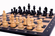 No6 Tablero de ajedrez negro+ 3.75" Piezas alemanas ebonizadas