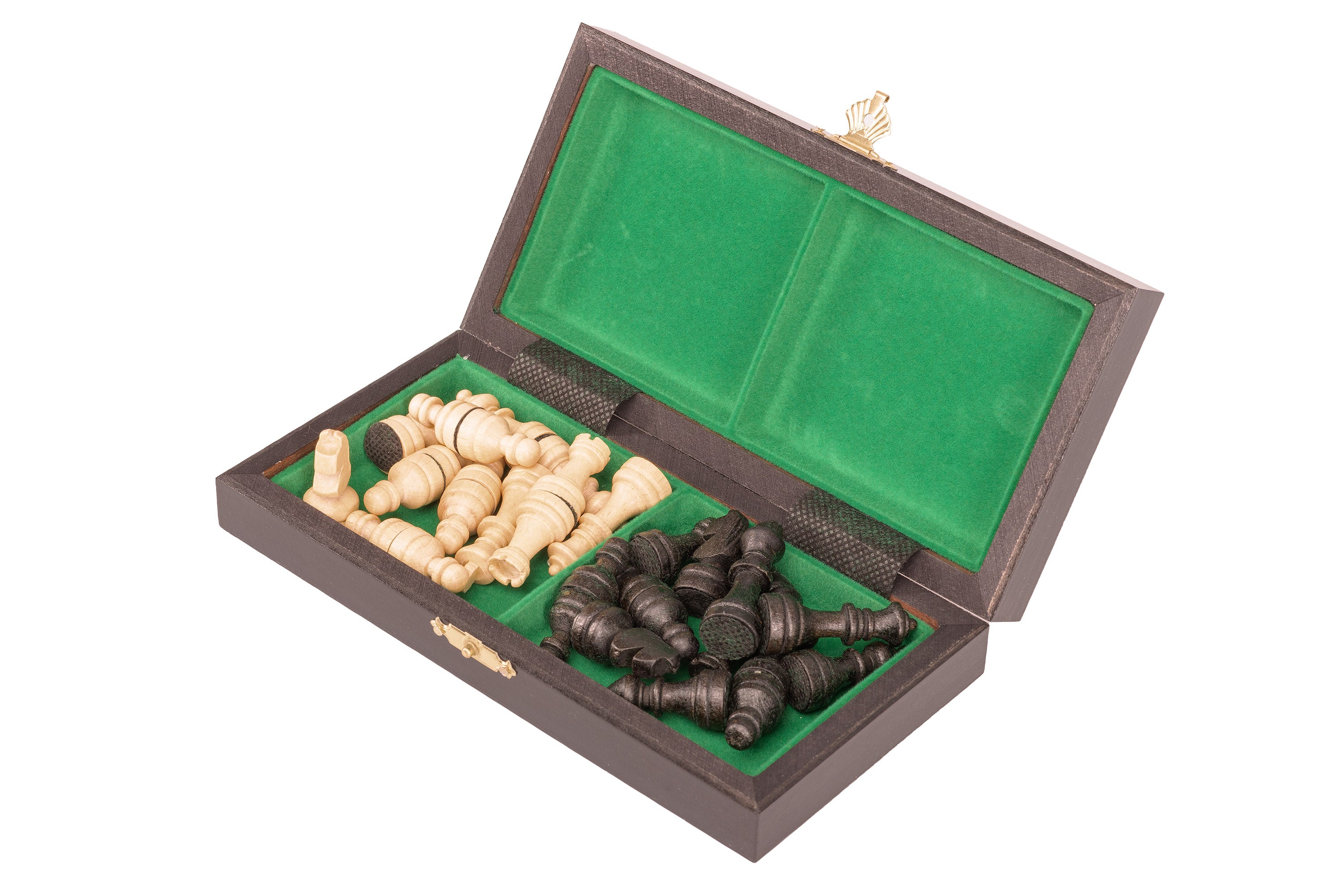 Ajedrez de madera MAGNETICO mini (20cm) - negro - Ajedrez de madera MAGNETICO mini (20cm) - negro