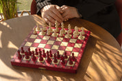 Juego de ajedrez magnético plegable de madera «Cerezo»: casillas de 30 mm, rey de 55 mm, posibilidad de grabado
