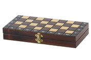 TABLERO ESCOLAR DE MADERA (28x28cm) - Ajedrez + Damas + BACKGAMMON