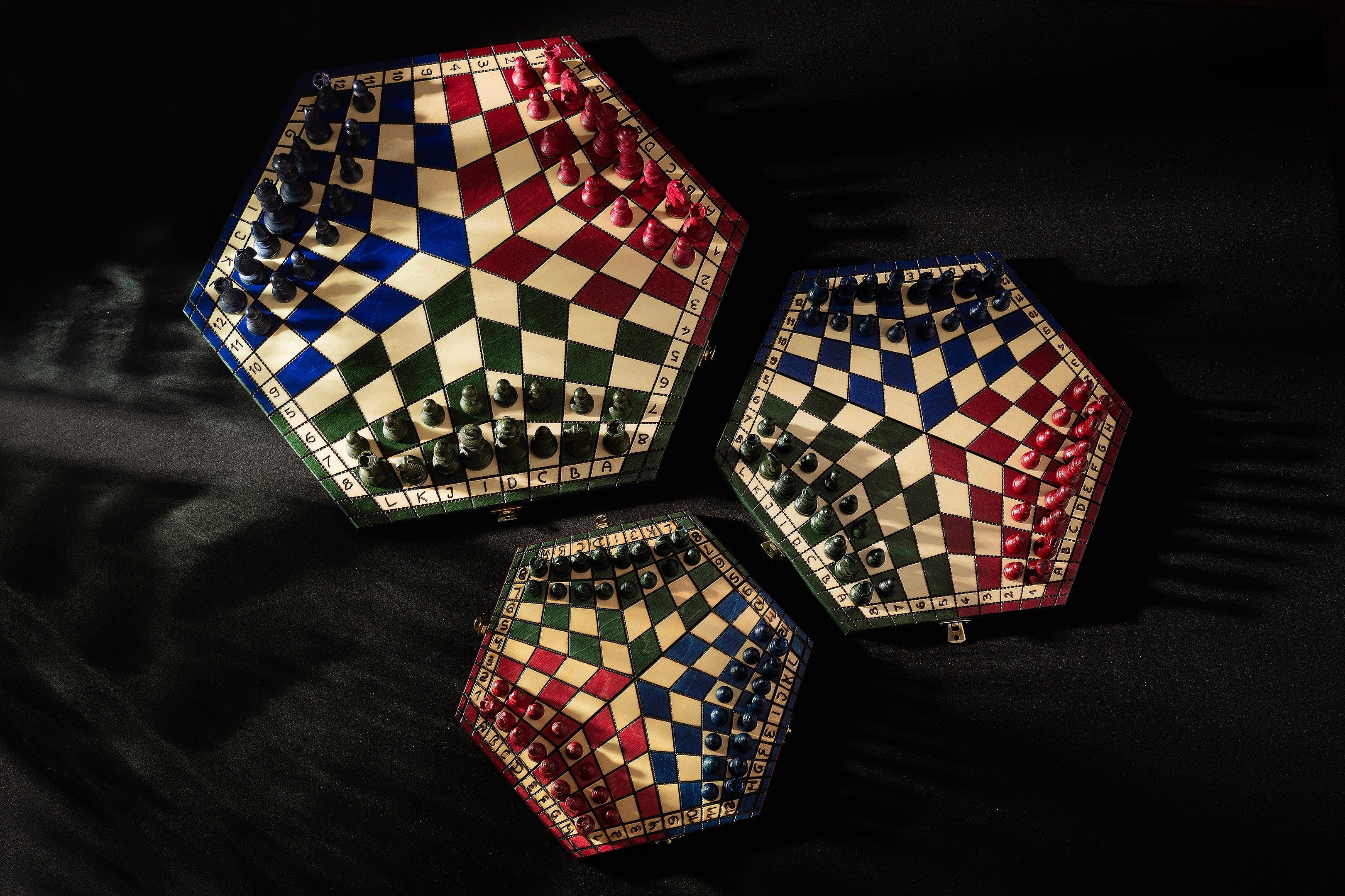 Ajedrez para tres jugadores - grande (tricolor) - Ajedrez para tres jugadores - grande (tricolor)