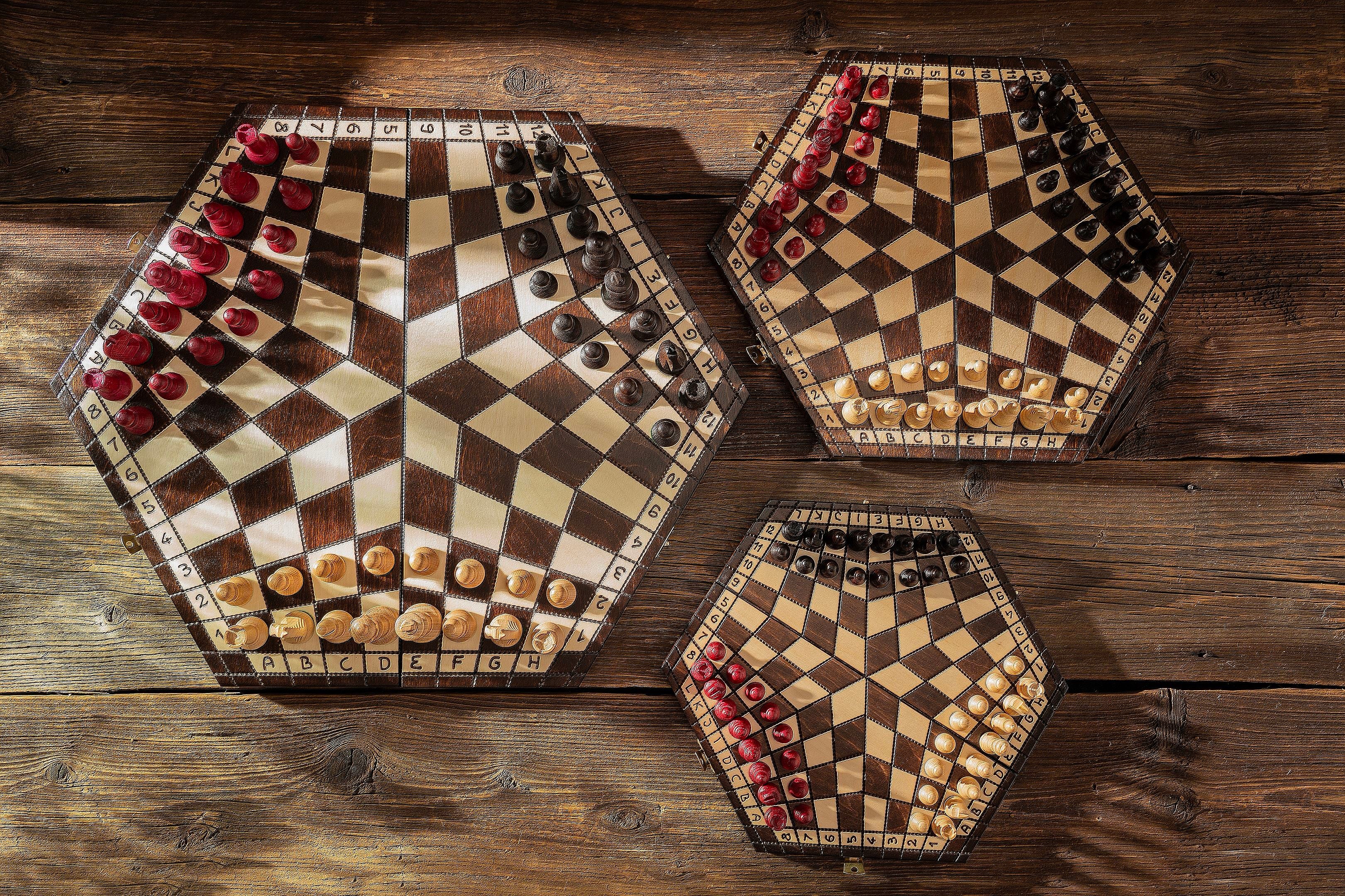 Ajedrez para tres jugadores - pequeño (tablero hexagonal de 16 cm de lado) - Ajedrez para tres jugadores - pequeño (tablero hexagonal de 16 cm de lado)